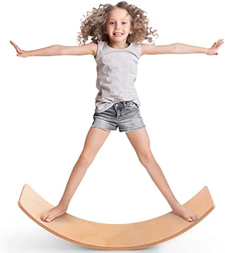 36" Balance Board Kids, Wooden Wobble Board, Montessori Balance Toy