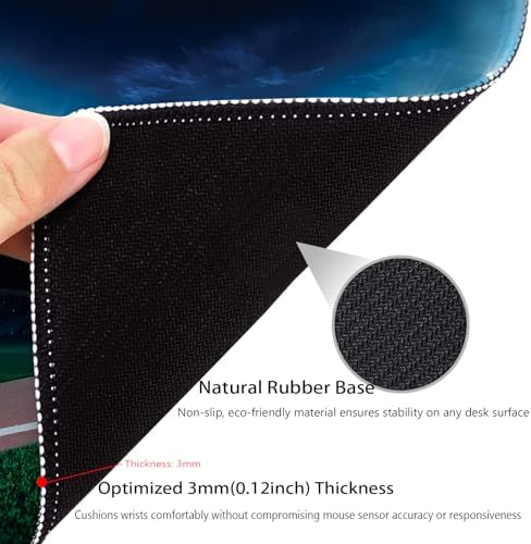 Professional Baseball Field at Night Mouse Pad, Stadium League Desk Mat