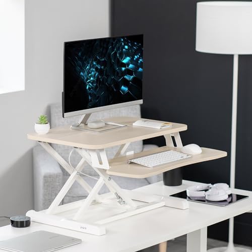 VIVO Light Wood 26 in Standing Desk Converter, DESK-V026KF