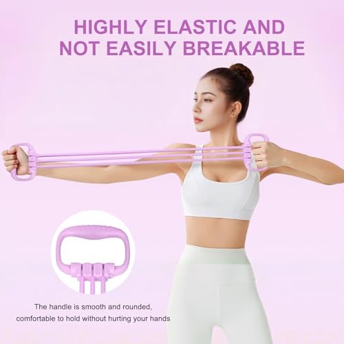 6 Gear Adjustable Resistance Bands with Handles 15-90LBS Home Gym