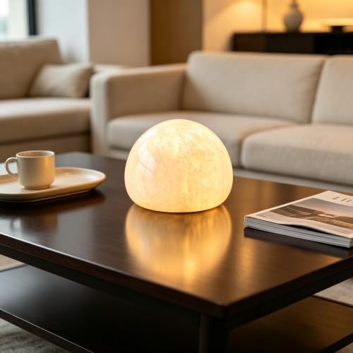 Natural Marble Lamp Cordless Touch Control Night Light Rechargeable Small Marble Table Lamp, Dimming Warm Glow Portable Marble Touch Lamp for Bedroom, Living Room, Decor Gift (A-Pure White)
