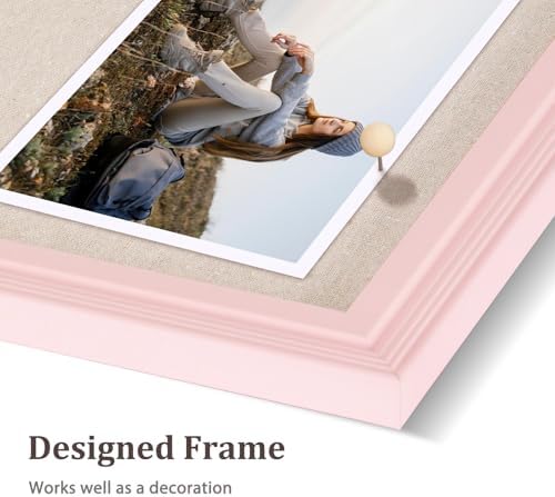 DOLLAR BOSS Bulletin Boards with Linen, 24"x18" White Cork Board, Pink