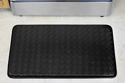 Chef Gear – Anti-Fatigue Kitchen Mat, Basketweave Design, Cushioned Comfort Chef Mat, Standing Relief & Support, Skid-Resistant, Measures 18" x 30", Black