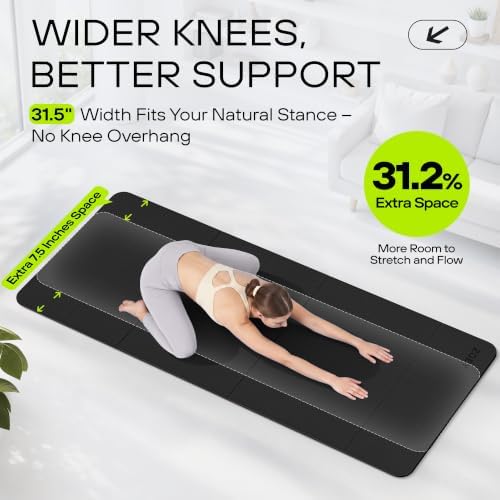 ZOEY 7-Fold Foldable Yoga & Exercise Mat, 74.8x31.5 Extra Wide 31.5 Inch XL Extra Large Lightweight Mat, Folding Pilates Stretching Mat, Anti-Slip Double Non Slip Noise Reducing Hot Yoga Mat, Odorless Non Toxic Eco TPE Workout Mat for Beginners Women M...