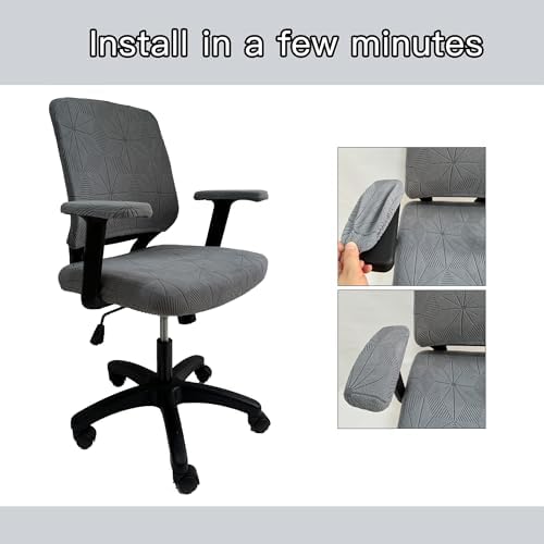 High Elasticity Anti Slip Office Chair Cover, Split Design for Easy Installation,Universal Desk Chair Cover wear-Resistant and Scratch Resistant (Light Gray, Chair Armrest Covers)