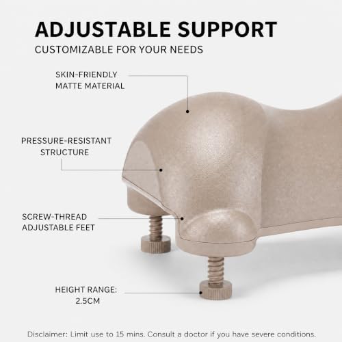 Cervical Neck Support Pillow for Neck Pain Relief, Neck Stretcher Exerciser, Ergonomic Traction Device for Neck Hump Corrector and Shoulder Relaxer, Apricot (Apricot)