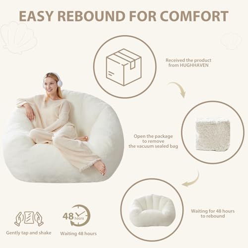 HUGHEAVEN Max Giant Bean Bag Chair, Bean Bag Sofa for Adults & Teens