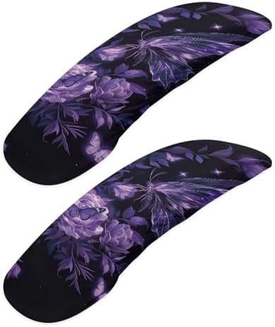 Butterfly Flower Print Office Chair Armrest Cover Set of 2 Plum Blossom Print Gaming Chair Arm Rest Slipcover Covers Dust-Proof Washable Home Decorative Accessories
