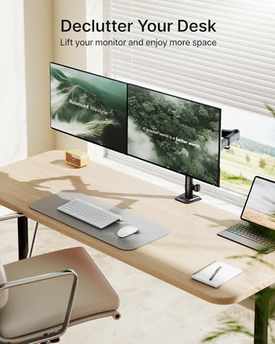 monTEK Heavy-Duty Dual Monitor Stand for 17-32", 22 lbs Each