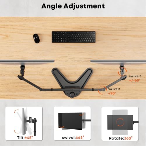 Dual Monitor Stand fits 17-40 inch, Free Standing Heavy Duty Monitor Mount
