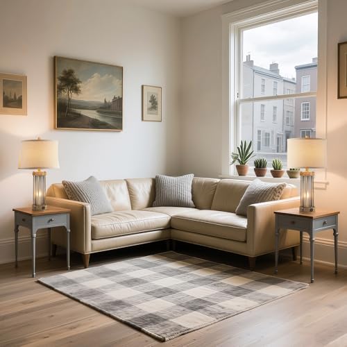 RORIA Farmhouse Table Lamps Set of 2 for Living Room with 2 USB Ports