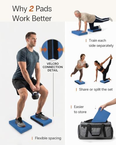 StrongTek 2-in-1 Foam Balance Pad and Kneeling Pad, 15.8 or 19 in Sizes
