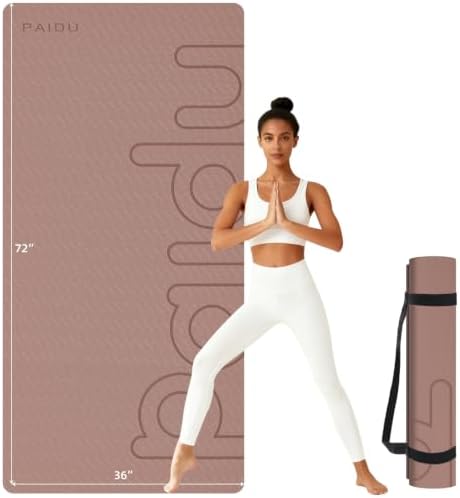 PAIDU Large Yoga Mat 72"x36"x10mm Non-Slip Exercise Mat for Home Gym Studio
