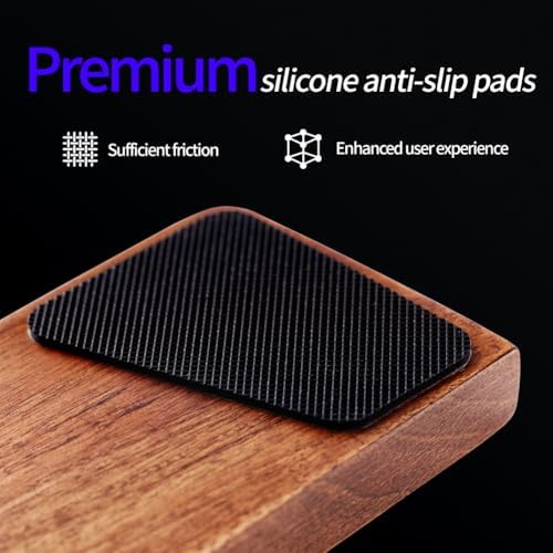 Wooden Wrist Rest, Walnut Wood Keyboard Wrist Rest, Ergonomic Palm Rest, Anti-Slip, Keyboard Accessory for Computer, Laptop, Home & Office (Black Walnut, 14.4" L x 3.15" W x 0.78" H)