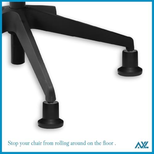 AXL Chair Glides for Office Chairs, Replace Casters with 2.4 Inch (61mm) Stationary Feet,High Bell Stationary Feet, Replace Wheels with Durable Glides – 5 Pack(High)