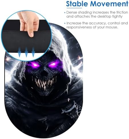 Small Mouse pad, Portable, Waterproof Non-Slip Rubber Bottom, Suitable for Wireless Mouse, Laptop Keyboard Tray for Both Men and Women, Office Travel 7.1x10.6in，Skull with Purple Eyes
