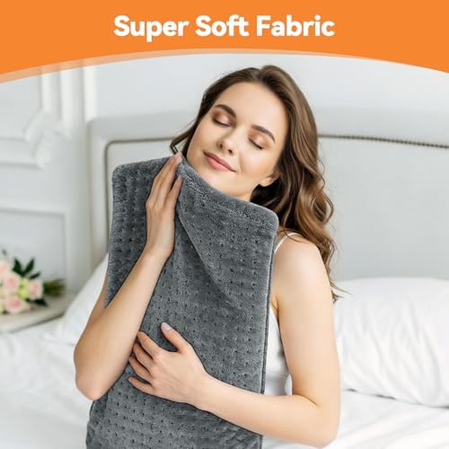 Heating Pad for Back Pain, 17"x33" Electric Heat Pad with 9 Heat Levels & 4 Auto-Off Timers, Portable Heating Pad for Period Cramps, Shoulder, Neck, Machine Washable, Gifts for Women Men, Grey
