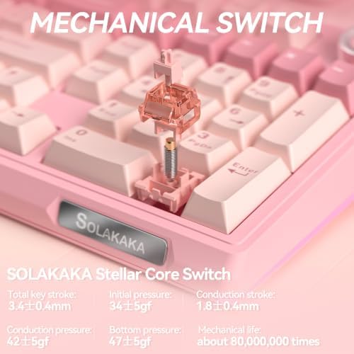 SOLAKAKA KI99 Pro 96% Wireless Mechanical Keyboard (Pink, Silent Switch)