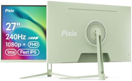 Pixio PX279 Wave Mint Green 27 inch 240Hz Refresh Rate FHD 1080p Resolution Fast IPS Panel 1ms GTG Response Time Gaming Monitor with Adaptive Sync