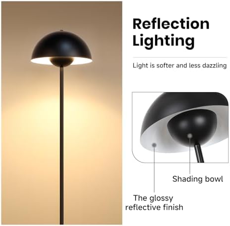 Coucrek Floor Lamp, 66'' Industrial Black Lamp for Living Room