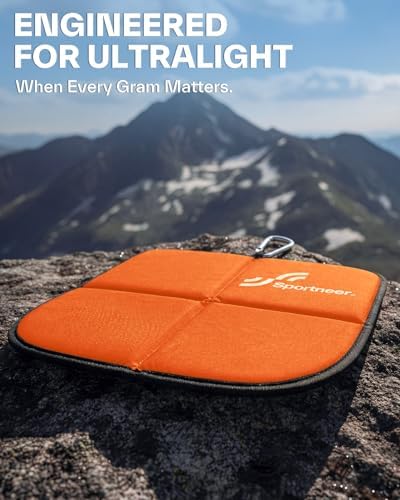 Sportneer Sitting Pad, Lightweight Waterproof Folding Seat Pad for Backpacking, 15.75'' x 15.75'' Portable Camping Seat Mat for Hiking, Picnics & Outdoor Use