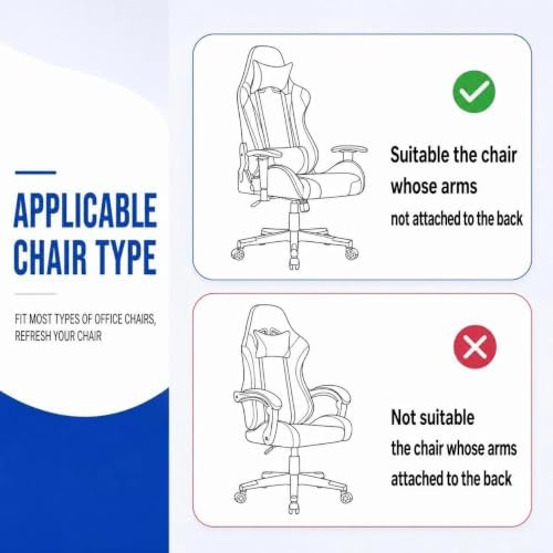 Deisy Dee Gaming Chair Cover, 4-Piece Stretch Computer Chair Slipcover with Armrest Cover, Universal Polyester Spandex Washable Chair Protector for Racing Office Reclining Chair