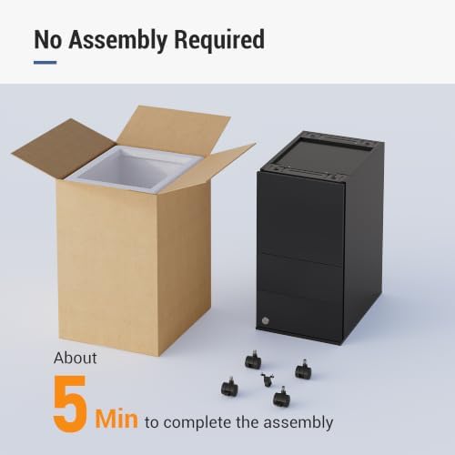DEVAISE 3 Drawer File Cabinet with Lock, Fully Assembled Except Casters
