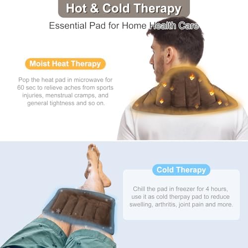 SuzziPad Microwave Heating Pad for Muscle Soreness Fatigue, 7"X16", Brown