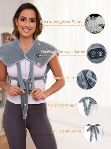 Vofuoti Portable Cordless Heating Pad for Neck and Shoulders with Massager