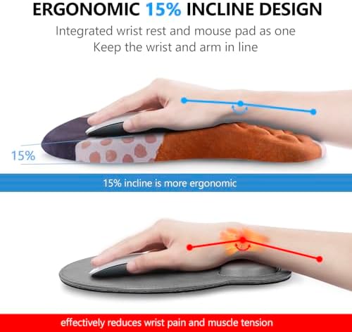 Ergonomic Mouse Pad & Keyboard Wrist Rest Set, Memory Foam
