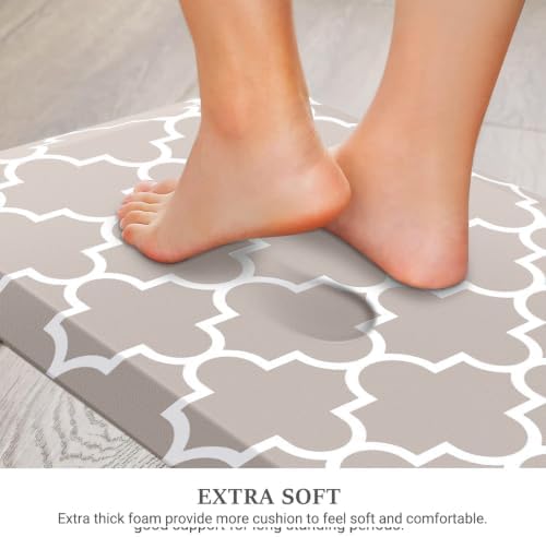WISELIFE Anti Fatigue Mats for Kitchen Floor, 22" x 36", 4/5 Inch, Khaki