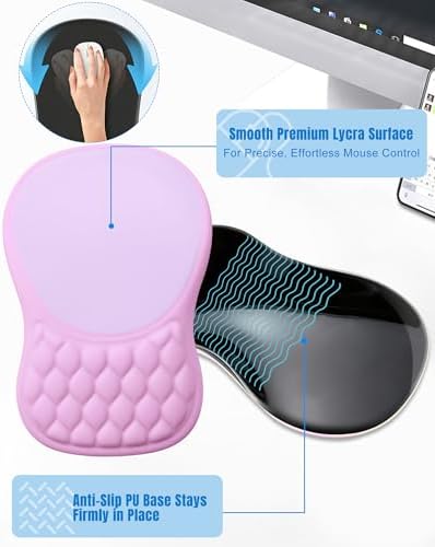 Ergonomic Mouse Pad with Sloped Memory Foam Wrist Rest