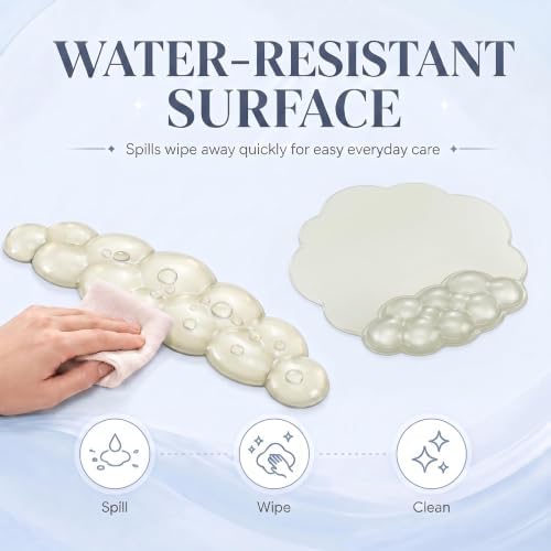 Gel Cloud Wrist Rest, Keyboard & Mouse Pad Set for Office, Non-Slip Support