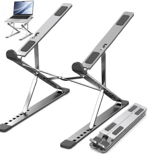 Adjustable Foldable Portable Laptop Stand for Desk Gray