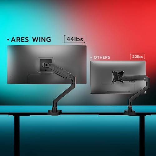 ARES WING Ultrawide Monitor Desk Arm for 17 to 49 Inch Screen, Holds 44 Lbs