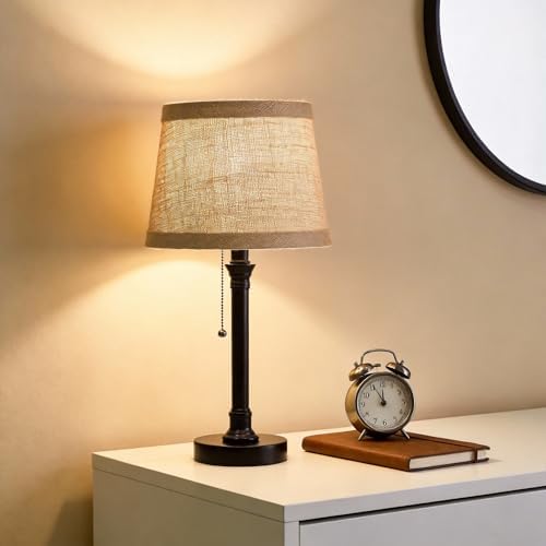 Oneach 19.5" Small Table Lamp for Bedroom - Bedside Lamps for Nightstand