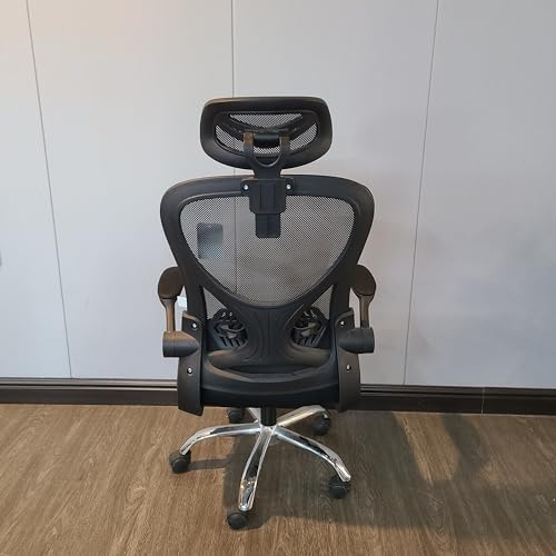 NICELIVE Office furniture Featuring an adjustable headrest, flip-up armrests, and lumbar support, this swivel chair is suitable for both home and office use.