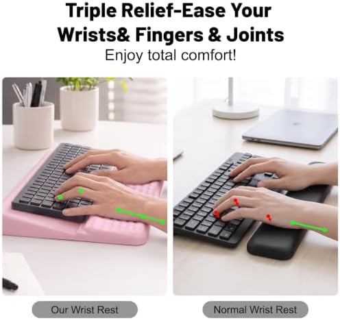 Keyboard Stand with Wrist Rest，Ergonomic Keyboard Riser Holder Lifter Tray