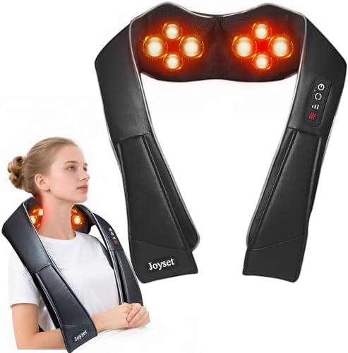 Joyset Shiatsu Neck Massager with Heat, 8-Node Kneading Massage