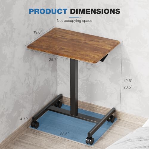 DUMOS Mobile Rolling Desk with Wheels Adjustable Height