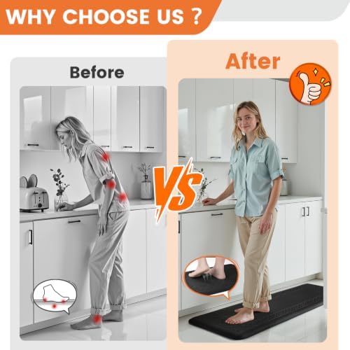4/5 Inch Thicker Kitchen Mats Anti Fatigue Comfort Mat Standing Desk Rugs