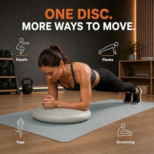 Hanstuten Wobble Seat Cushion Balance Disc - Rubber Wiggle Seat for Active Sitting, Office Desk Chair, and Core Strength Training
