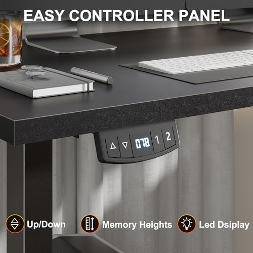 Korfile 63" L Shaped Standing Desk Height Adjustable Memory Presets