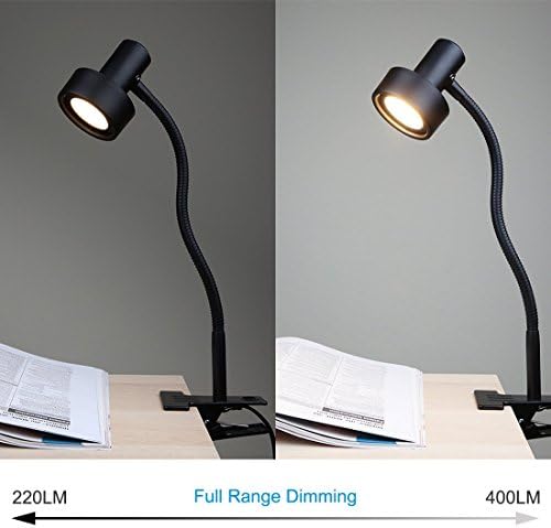 O’Bright Luxor - Dimmable LED Desk Lamp with Gooseneck (Black-Clip on)