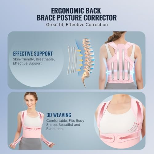 Adjustable Posture Corrector Belt Back Brace for Women and Men, Full Back Support, Shoulder Straightener for Hunchback, Scoliosis, Lumbar, Spine