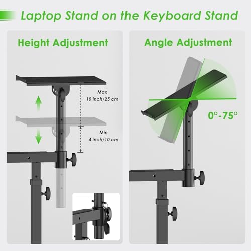 Keyboard Stand Heavy Duty Piano Stand with Mic and Laptop Stand