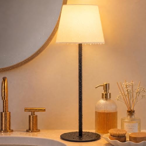 Shower Lamp Rechargeable Waterproof Lamp, Cordless Table Lamp for Bathroom