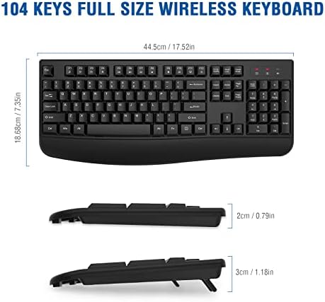 EDJO Wireless Keyboard, USB Plug & Play, Windows & Mac Compatible (Black)