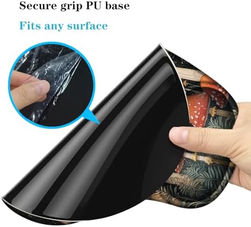 Ergonomic Mouse Pad with Wrist Support, Cup Mat, Mushroom Pattern