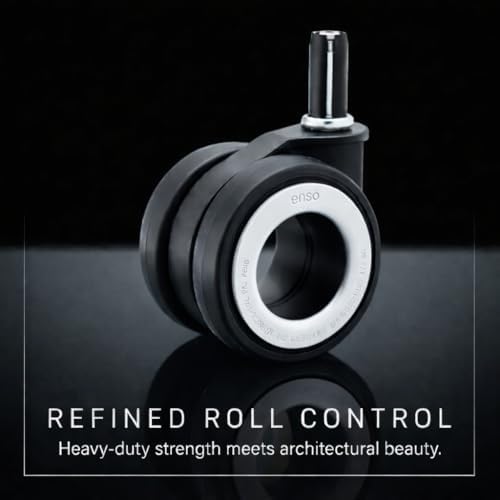Office Chair Wheels 5-Pack Hubless 1000lb Hardwood Casters Black Okina Mu